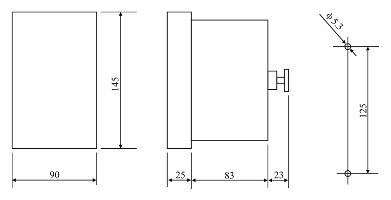 DZ-416外形及開(kāi)孔尺寸圖