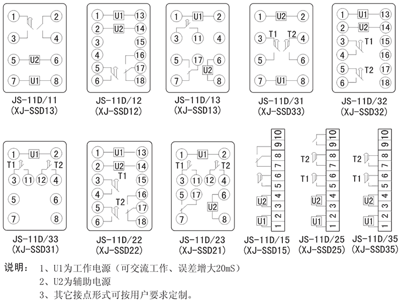 JS-11D/15內(nèi)部接線圖