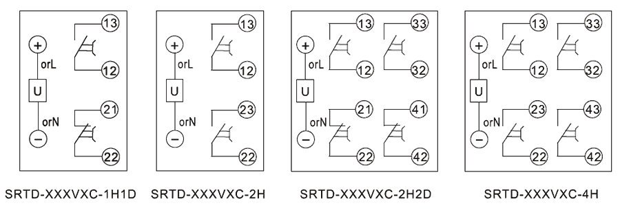 SRTD-24VDC-4H內(nèi)部接線(xiàn)圖