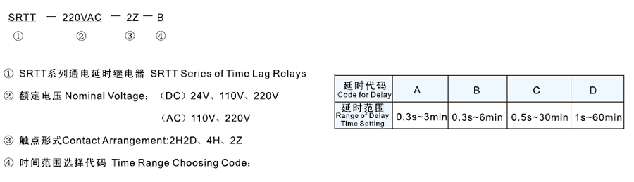 SRTT-110VDC-2H2D-A型號(hào)及其含義