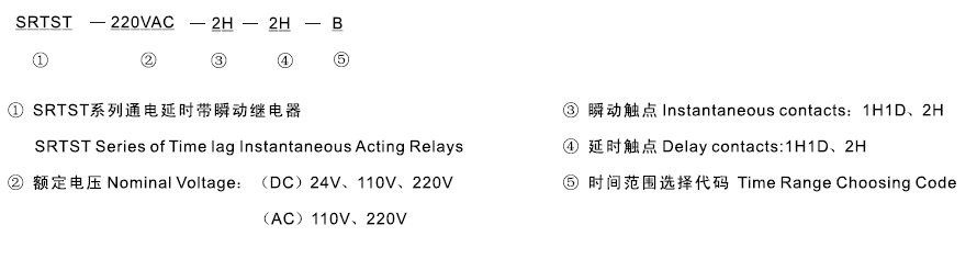 SRTST-220VAC-1H1D-1H1D-A型號及其含義