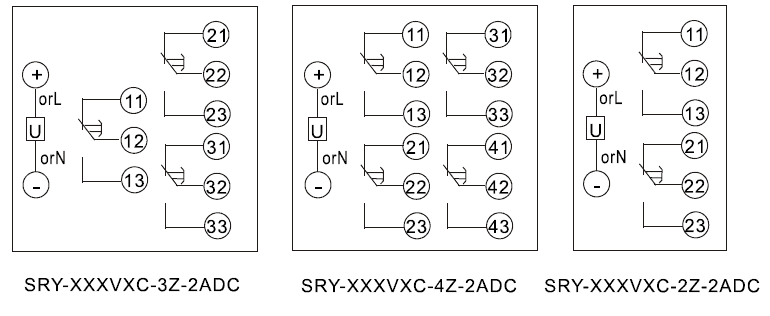 SRY-110VAC-3Z-2ADC內部接線圖