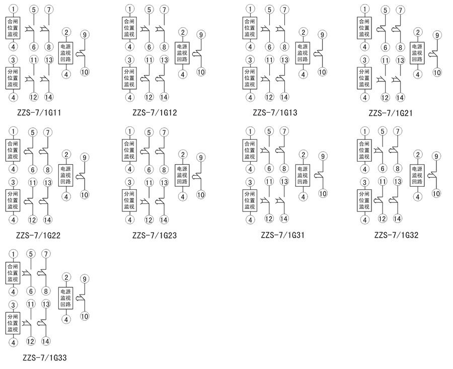 ZZS-7/1G33內(nèi)部接線圖