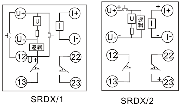 SRDX-1-220VDC/24VDC內(nèi)部接線圖