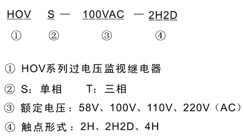 HOVT-58VAC-2H2D型號(hào)及其含義