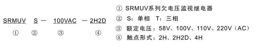 SRMUVS-110VAC-4H型號及其含義