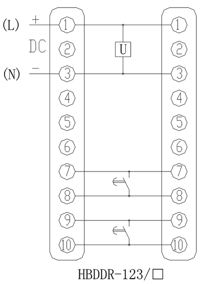 HBDDR-123/1內(nèi)部接線圖